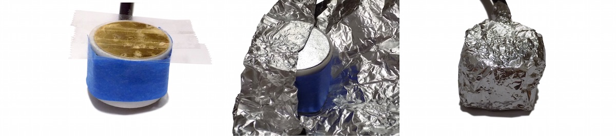 image demonstrating how to shield Marshmallow by covering it with aluminum foil and tape.